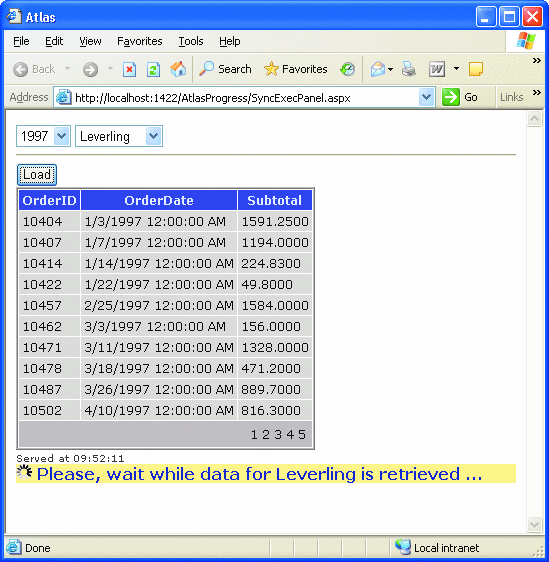 Figure 7 Custom Message in the Progress Control
