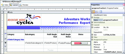 Figure 5 ProgressTracker Rendsers Itself at Both Design Time and Run Time