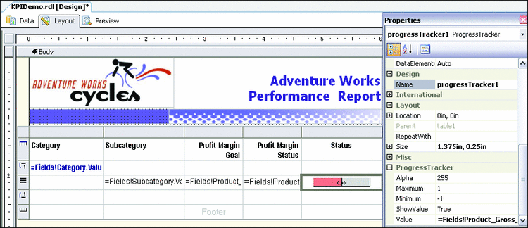 Figure 5 ProgressTracker Rendsers Itself at Both Design Time and Run Time