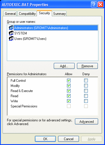Figure 6 Properties Displayed