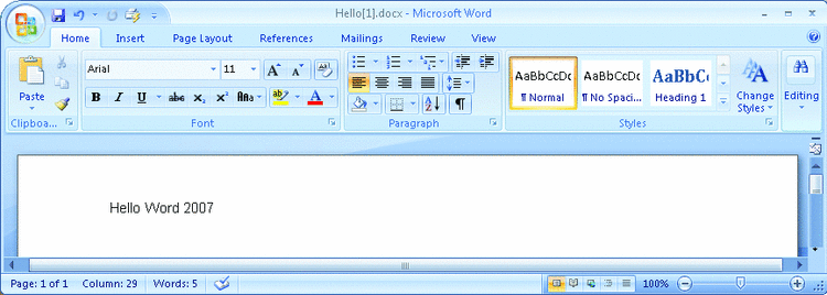 Figure 8 Document Opens in Word 2007