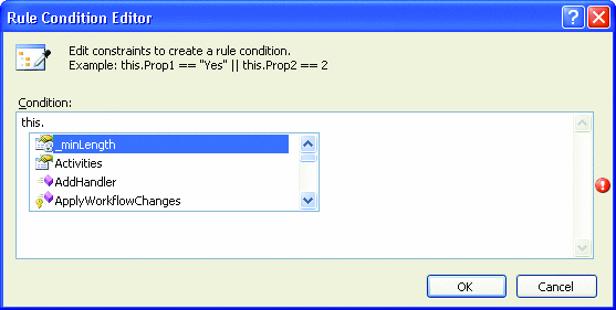 Figure 4 Condition Editor for IfElse Activities