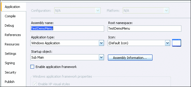 Figure 4 Disable the App Framework to Start from Sub Main
