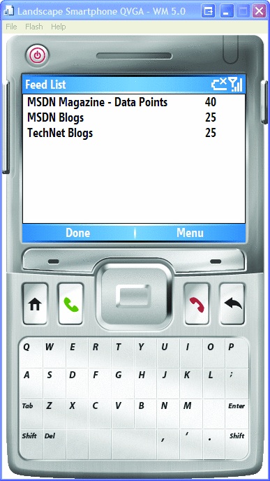Figure 1 List of RSS Feeds