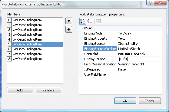 Figure 5 Stock Collection Editor