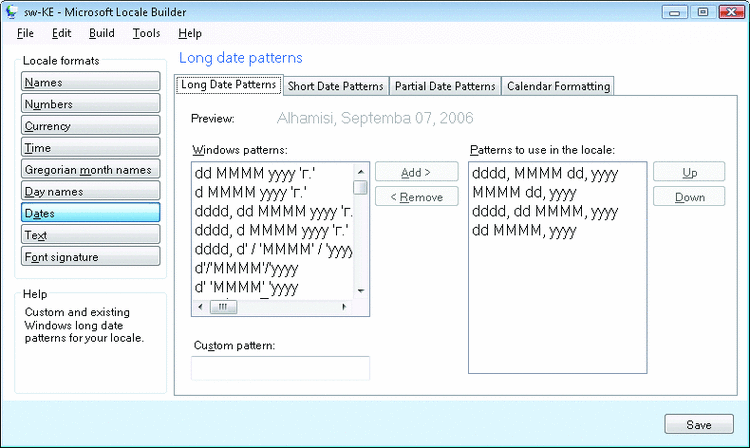 Figure 7 Customizing Time and Date Formats