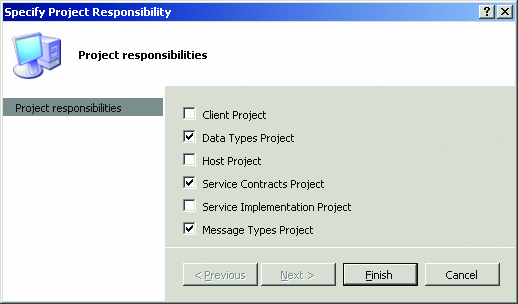 Figure 9 Specifying Project Responsibility