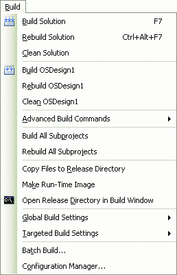 Figure 5 Build Menu