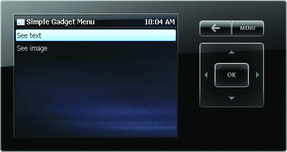Figure 9b Gadget Home Page (Content ID 1)