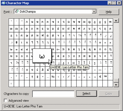 Figure 4 Lao Characters