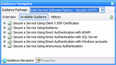 Figure 9 Recipes for WCF Security