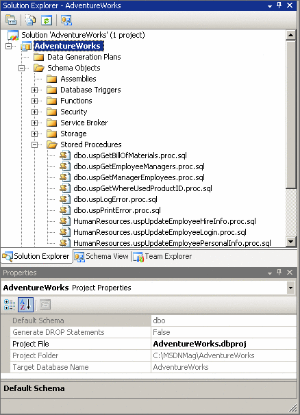 Figure 1 Database in Solution Explorer