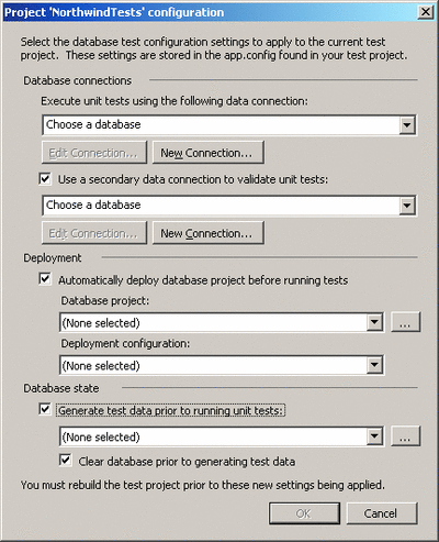 Figure 5 Test Project Configuration Dialog