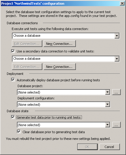Figure 5 Test Project Configuration Dialog