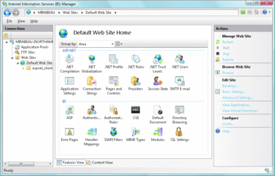 Figure 2 IIS Manager Provides Graphical Administration Tools