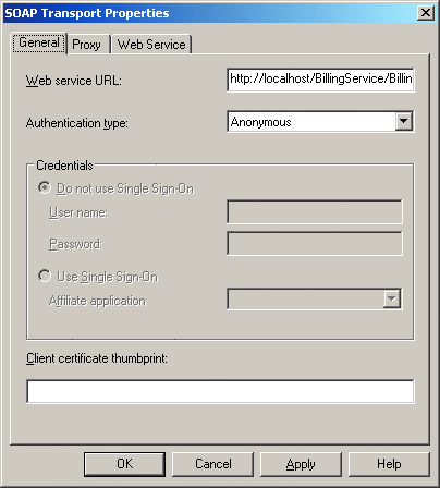 Figure 7 SOAP Send Port Configuration
