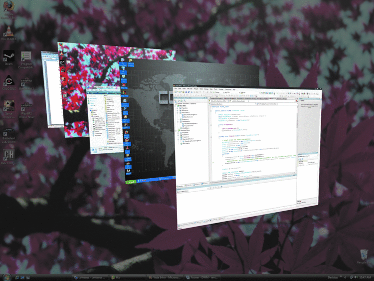 Figure 1 DWM Enables Features Like Flip 3D Task Switching