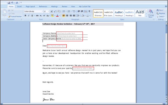 Figure 4 Example Invitation Letter