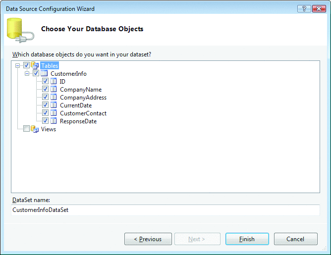 Figure 6 Choose Your Database Objects Dialog