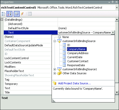 Figure 7 Data Binding Property
