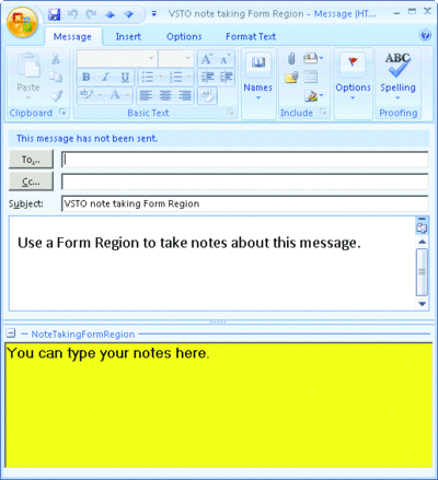 Figure 10 Outlook 2007 Form Region