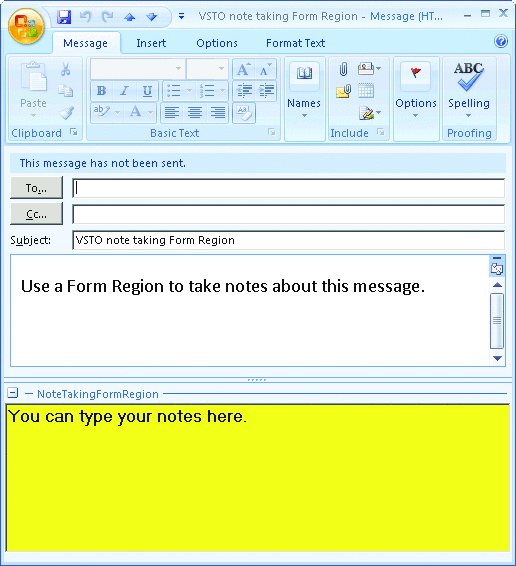 Figure 10 Outlook 2007 Form Region