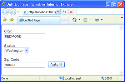 Figure 3 City, State, and ZIP Code UI