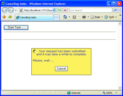 Figure 2 Progress Template with a Cancel Button