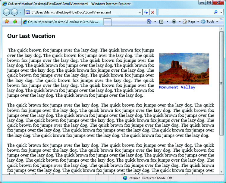 Figure 9 Using the FlowDocumentScrollViewer Control