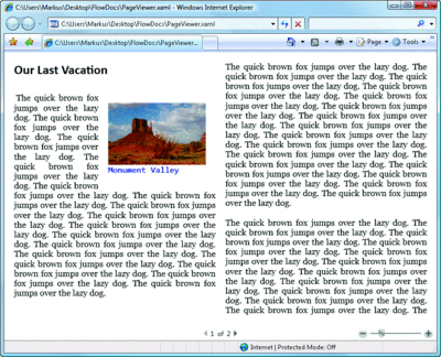 Figure 10 Using the FlowDocumentPageViewer Control