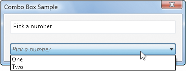 Figure 2 Combo Box Sample