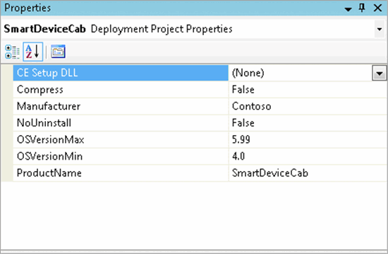 Figure 6 SmartDeviceCab Properties