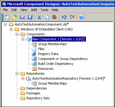 Figure 3 Component Designer Left-Hand Pane