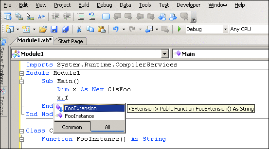 Figure 2 Extension and Instance Method Icons