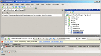 Figure 2 VSTE with Sample Test Result