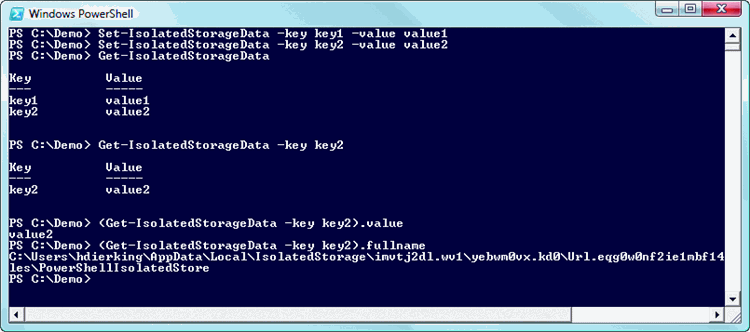 Figure 10 Using the Cmdlets