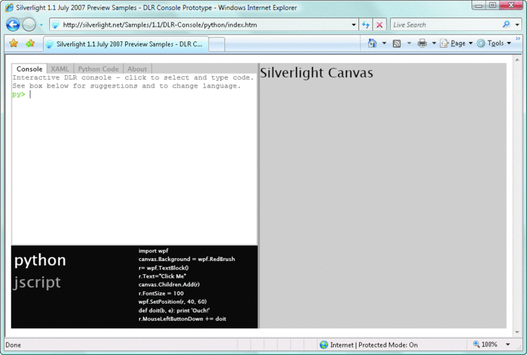 Figure 1 Opening DLRConsole