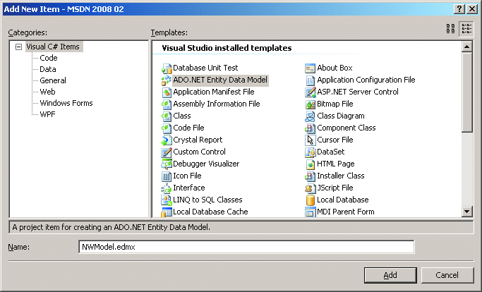 Figure 3 Add an EDM File to Your Project