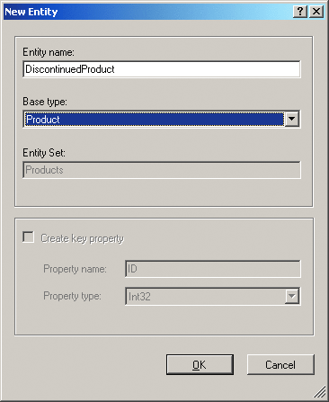 Figure 7 Creating an Inherited Entity