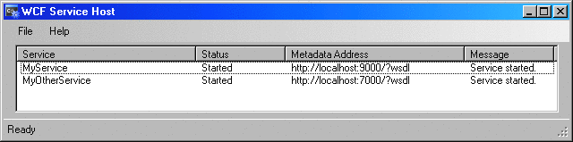 Figure 2 WcfSvcHost Services List 