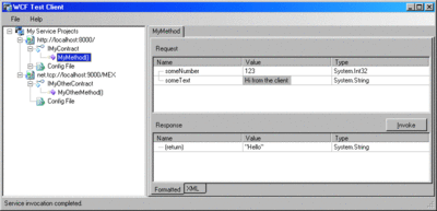 Figure 3 Using WcfTestClient