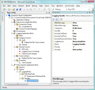 Figure 9 App.config in Visual Studio