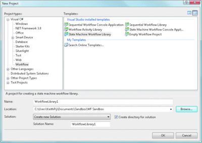 Figure 3 Workflow Foundation Project Templates