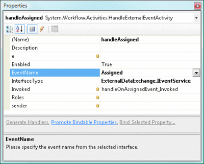 Figure 13 handleAssigned Properties