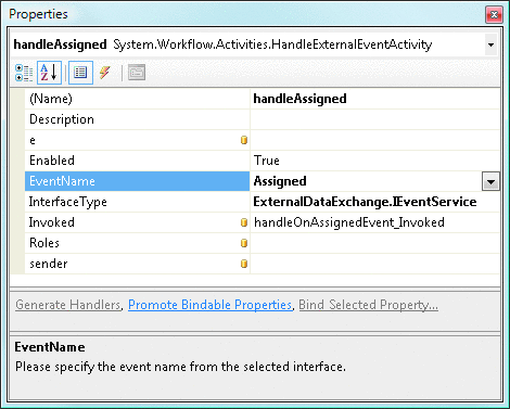 Figure 13 handleAssigned Properties