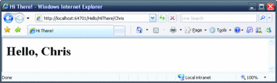 Figure 5 Successful MVC View