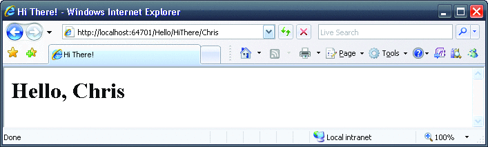 Figure 5 Successful MVC View