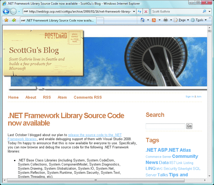 Scott Guthrie Announces .NET Code Release 