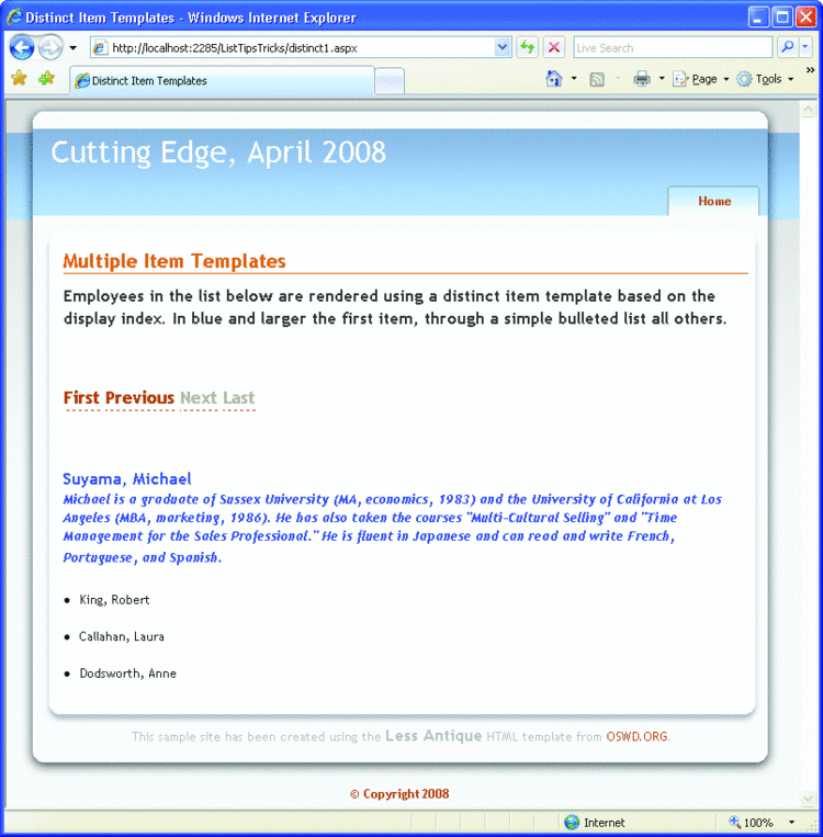 Figure 7 Multiple Item Templates