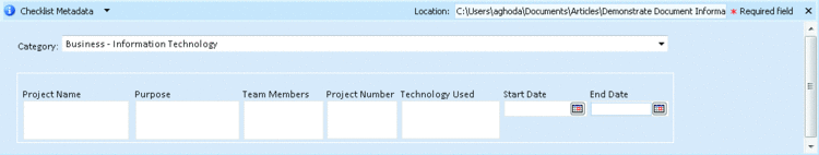 Figure 1 InfoPath Form Template Attached to a Word 2007 Document